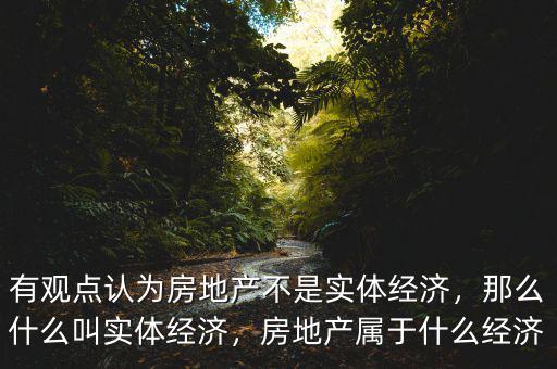 有觀點認(rèn)為房地產(chǎn)不是實體經(jīng)濟(jì)，那么什么叫實體經(jīng)濟(jì)，房地產(chǎn)屬于什么經(jīng)濟(jì)