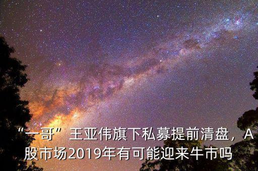 “一哥”王亞偉旗下私募提前清盤(pán)，A股市場(chǎng)2019年有可能迎來(lái)牛市嗎