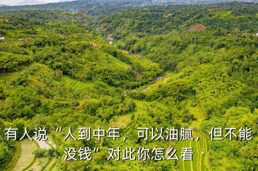 有人說(shuō)“人到中年，可以油膩，但不能沒(méi)錢(qián)”對(duì)此你怎么看