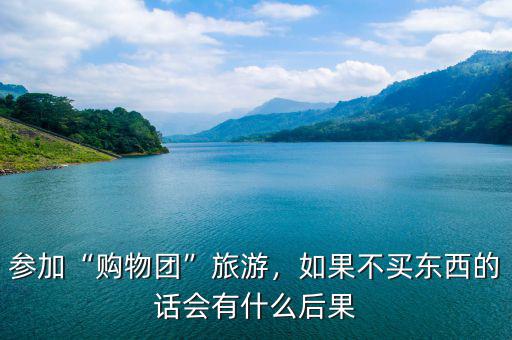 參加“購物團”旅游，如果不買東西的話會有什么后果