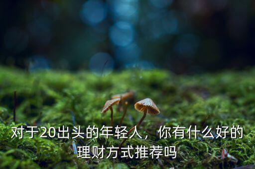對(duì)于20出頭的年輕人，你有什么好的理財(cái)方式推薦嗎