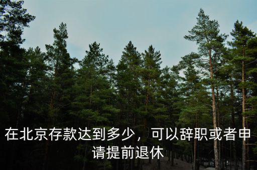 在北京存款達(dá)到多少，可以辭職或者申請(qǐng)?zhí)崆巴诵? class=