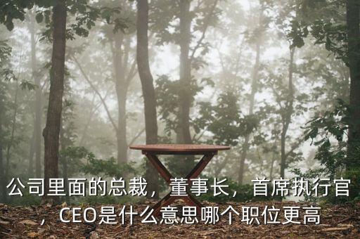 公司里面的總裁，董事長(zhǎng)，首席執(zhí)行官，CEO是什么意思哪個(gè)職位更高