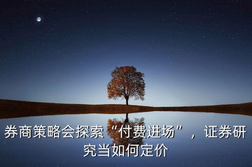 券商策略會(huì)探索“付費(fèi)進(jìn)場(chǎng)”，證券研究當(dāng)如何定價(jià)