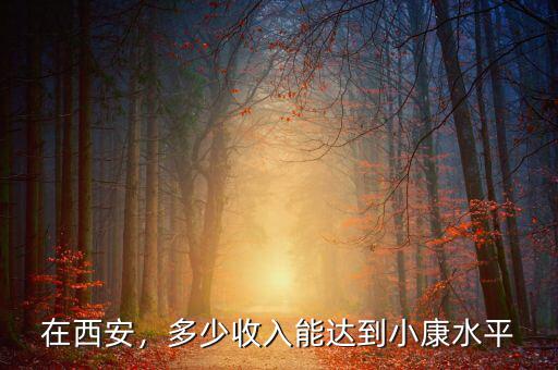 在西安，多少收入能達(dá)到小康水平