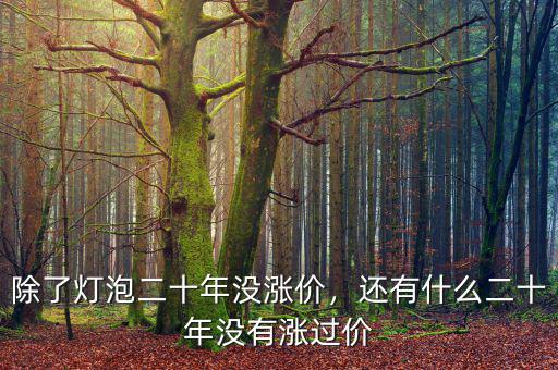 除了燈泡二十年沒漲價(jià)，還有什么二十年沒有漲過(guò)價(jià)