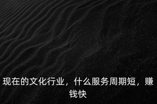 現(xiàn)在的文化行業(yè)，什么服務(wù)周期短，賺錢快