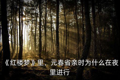 《紅樓夢》里，元春省親時(shí)為什么在夜里進(jìn)行