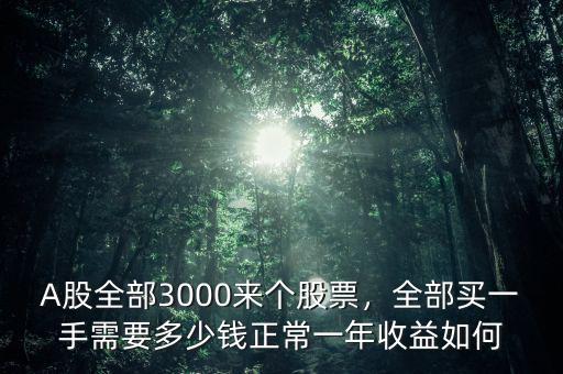 A股全部3000來個股票，全部買一手需要多少錢正常一年收益如何