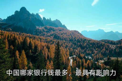 中國哪家銀行錢最多，最具有影響力