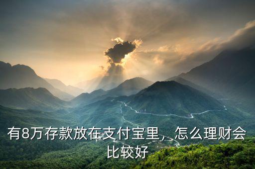 有8萬存款放在支付寶里，怎么理財會比較好