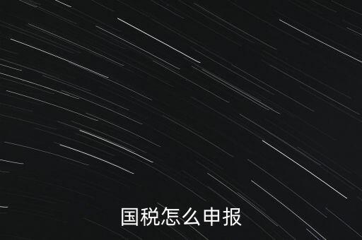 什么國稅局申報，國稅怎么申報