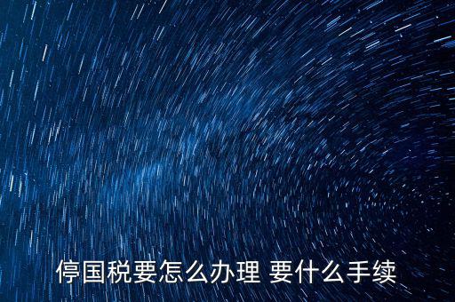 停國(guó)稅要怎么辦理 要什么手續(xù)