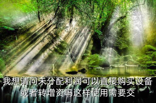 我想請(qǐng)問未分配利潤可以直接購買設(shè)備或者轉(zhuǎn)增資嗎這樣使用需要交