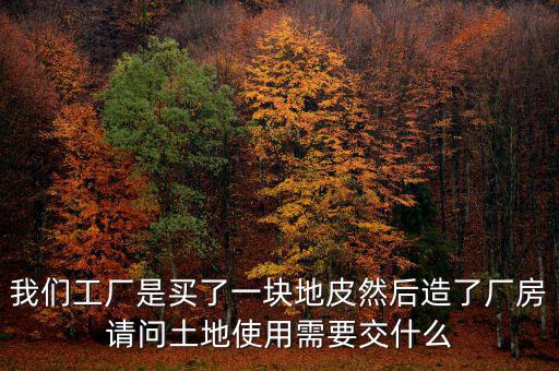 買地建廠房要交什么稅，我們工廠是買了一塊地皮然后造了廠房請問土地使用需要交什么