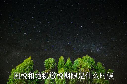 國稅和地稅繳稅期限是什么時(shí)候