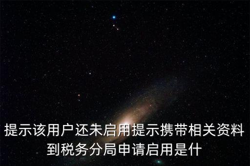 提示該用戶還未啟用提示攜帶相關(guān)資料到稅務分局申請啟用是什