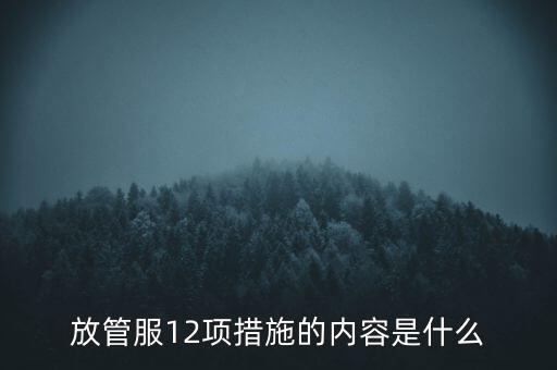 放管服12項措施的內容是什么