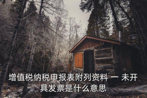 增值稅納稅申報(bào)表附列資料 一 未開具發(fā)票是什么意思