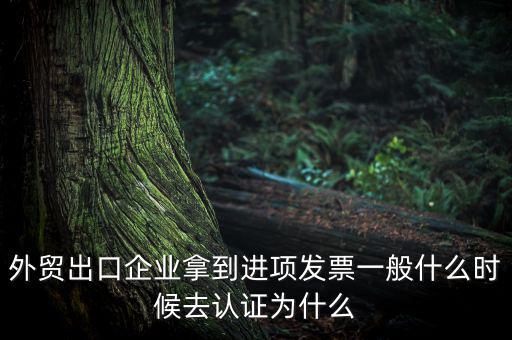 發(fā)票什么時候去認(rèn)證，外貿(mào)出口企業(yè)拿到進項發(fā)票一般什么時候去認(rèn)證為什么