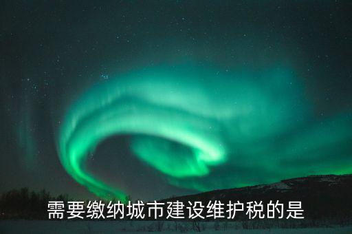 城市維護(hù)建設(shè)稅什么行業(yè)報(bào)，需要繳納城市建設(shè)維護(hù)稅的是