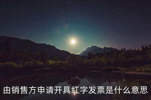 由銷(xiāo)售方申請(qǐng)開(kāi)具紅字發(fā)票是什么意思