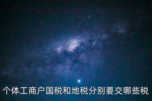 個(gè)體工商戶國稅和地稅分別要交哪些稅