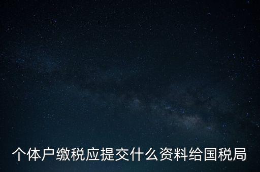 個(gè)體戶核稅什么材料，個(gè)體戶繳稅應(yīng)提交什么資料給國稅局