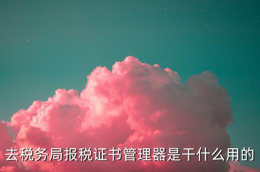 去稅務(wù)局報稅證書管理器是干什么用的