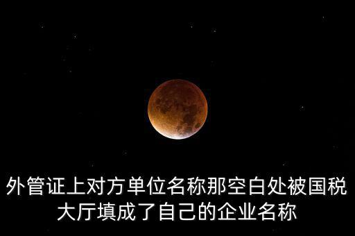 外管證上對(duì)方單位名稱那空白處被國稅大廳填成了自己的企業(yè)名稱