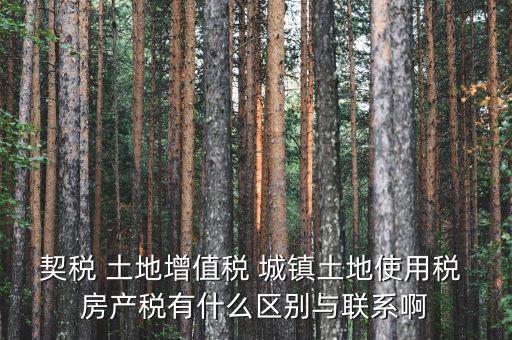 什么是土房稅，契稅 土地增值稅 城鎮(zhèn)土地使用稅 房產(chǎn)稅有什么區(qū)別與聯(lián)系啊
