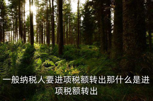 一般納稅人要進(jìn)項稅額轉(zhuǎn)出那什么是進(jìn)項稅額轉(zhuǎn)出