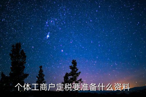 個(gè)體戶定稅需要什么資料，個(gè)體工商戶定稅要準(zhǔn)備什么資料