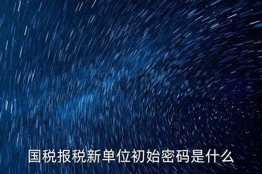 國稅報(bào)稅新單位初始密碼是什么
