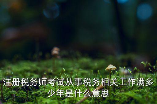 注冊稅務師考試從事稅務相關工作滿多少年是什么意思
