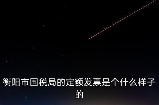 衡陽市國稅局的定額發(fā)票是個(gè)什么樣子的