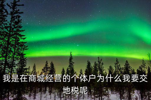 個(gè)體戶為什么要交地稅，我是在商城經(jīng)營(yíng)的個(gè)體戶為什么我要交地稅呢