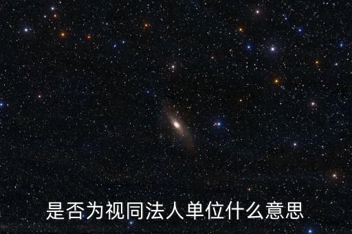 視同法人什么意思，是否為視同法人單位什么意思