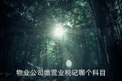 物業(yè)公司繳營業(yè)稅記哪個科目