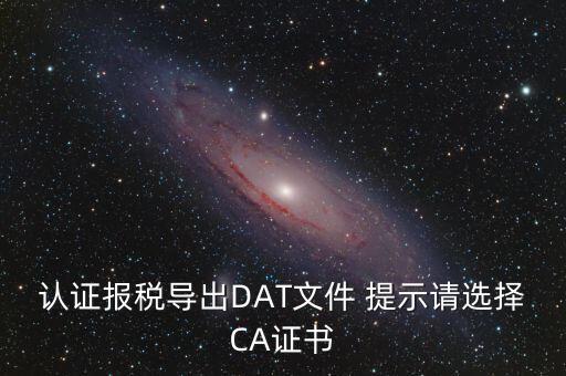 認證報稅導出DAT文件 提示請選擇CA證書
