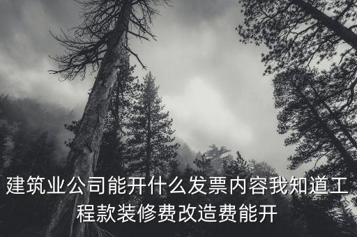 建筑業(yè)開票開什么內(nèi)容，建筑行業(yè)需要開些什么票