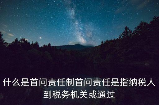 稅務(wù)首問(wèn)責(zé)任制是什么，首問(wèn)負(fù)責(zé)制度是指什么