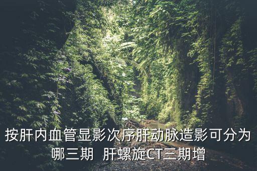 為什么要做三期增強，按肝內(nèi)血管顯影次序肝動脈造影可分為哪三期  肝螺旋CT三期增