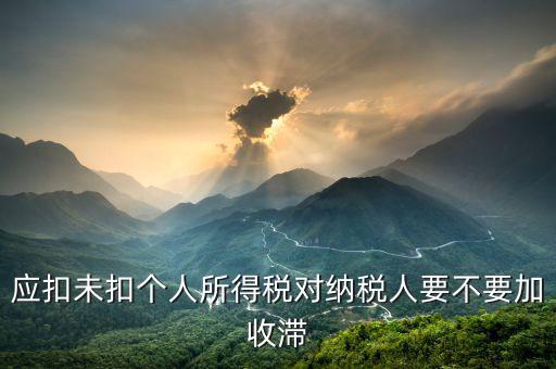什么是應(yīng)扣未扣個人稅，應(yīng)扣未扣個人所得稅處罰