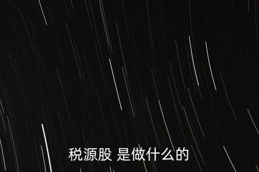 稅源管理二股什么意思，稅源股 是做什么的