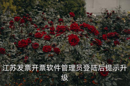 江蘇開票升級(jí)什么意思，江蘇發(fā)票開票軟件管理員登陸后提示升級(jí)