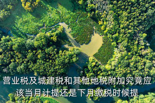 營業(yè)稅及城建稅和其他地稅附加究竟應(yīng)該當(dāng)月計(jì)提還是下月繳稅時候提