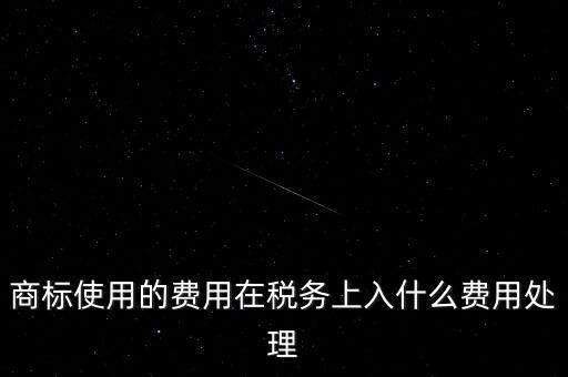 商標使用的費用在稅務(wù)上入什么費用處理