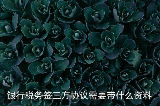 銀稅協(xié)議需要什么證件，銀行稅務(wù)簽三方協(xié)議需要帶什么資料