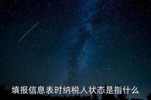 納稅人狀態(tài)03是什么意思，填報信息表時納稅人狀態(tài)是指什么